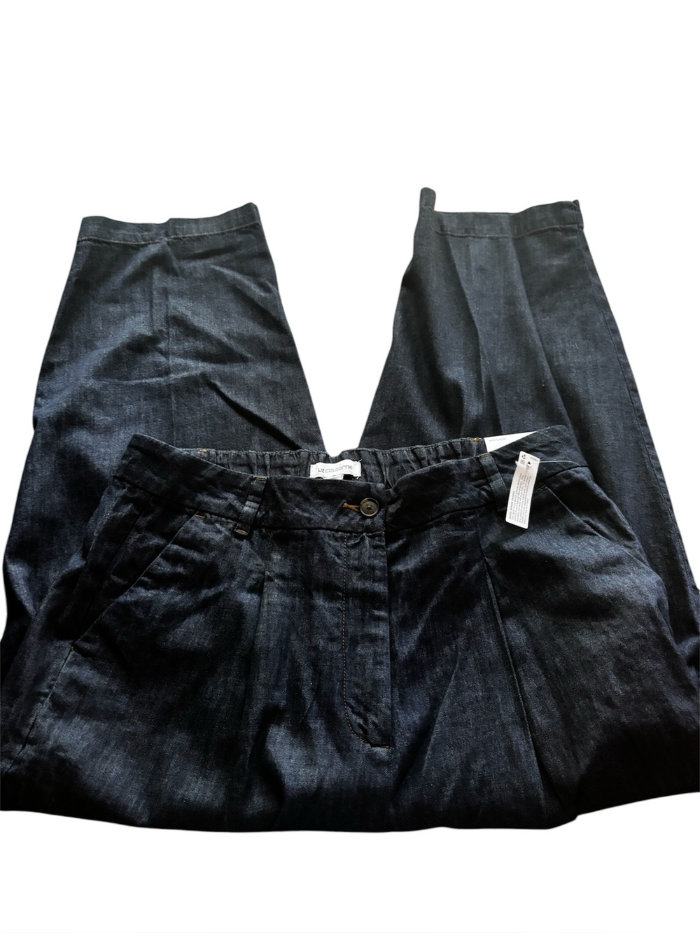 NWT Liz Claiborne Tapered Leg Denim Pants Size 16 Bergen Wash Back Elastic